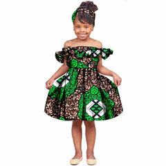  Showlu Fashion Store 9 / M New Fashion Girls African Dress Children Bazin Riche Dashiki Mermaid Dress Fashion Cute Party Dresses Kid African Print Clothing