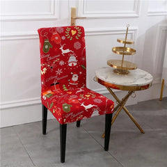  Showlu Fashion Store 9 / Universal Santa Chair Covers for Dining Room Christmas Removable Slipcovers for Dining Chair Red Spandex Kitchen Chair Slipcovers Set