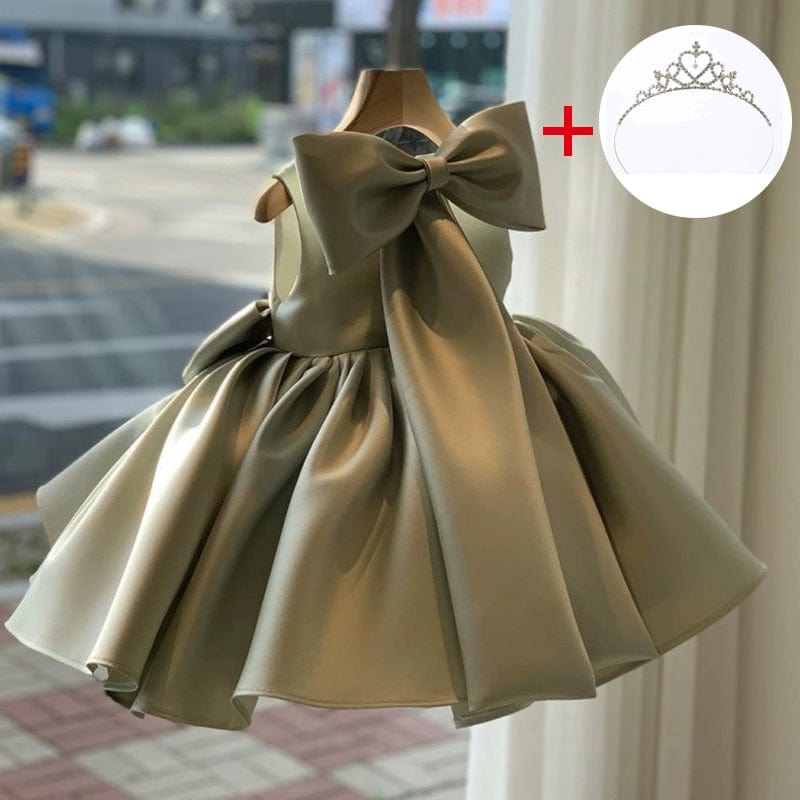 Showlu Fashion Store 90 / Green + Crown Girls' Dress Summer Birthday Party Gaoding Formal Dress Children's Sweet Summer Dress Baby Girls' Bud Skirt Princess Dress