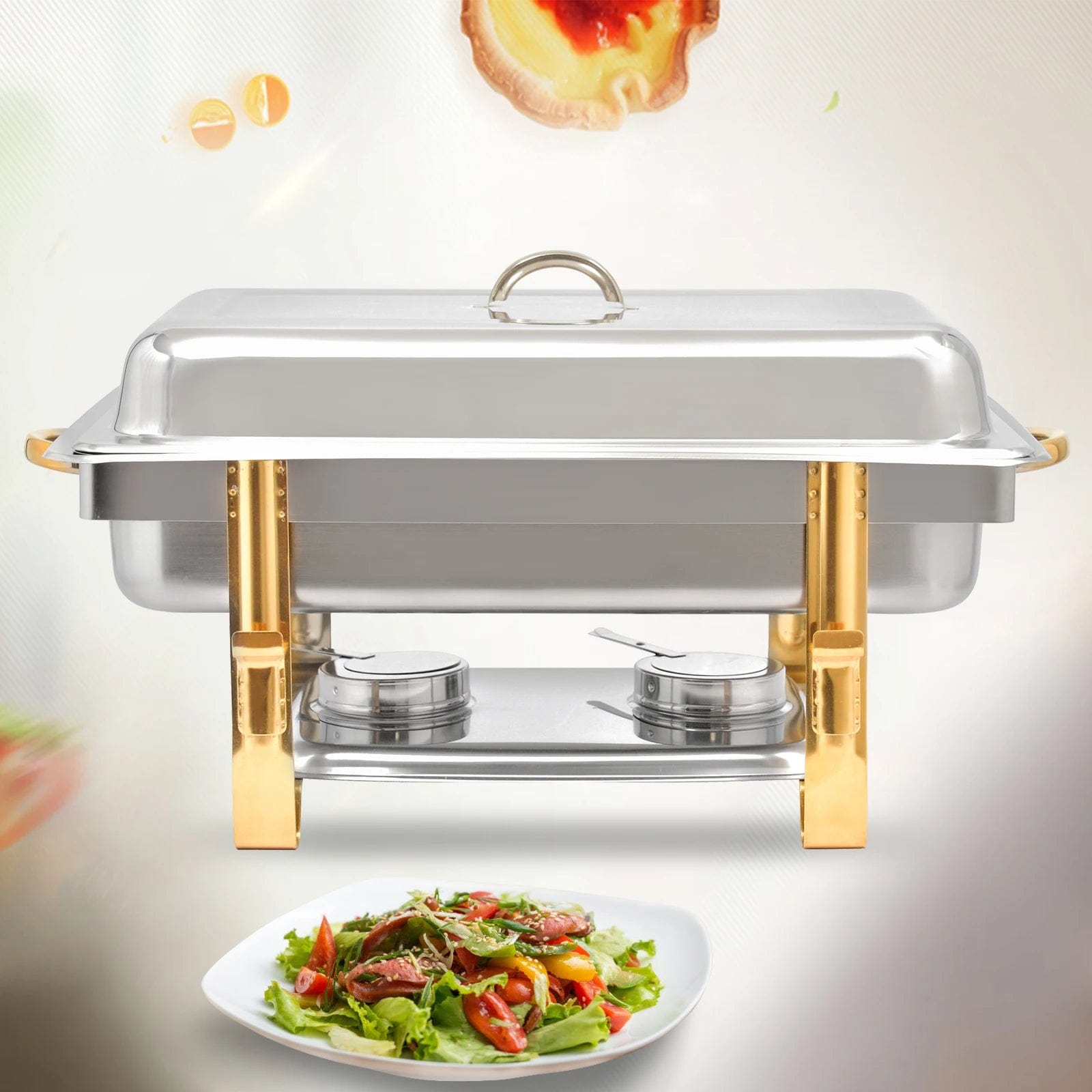 Showlu Fashion Store 9L Stainless Steel Chafer Chafing Dish Sets Buffet Catering Pans Stainless Steel Food Warmer Chafing Dish Heat Tank Food