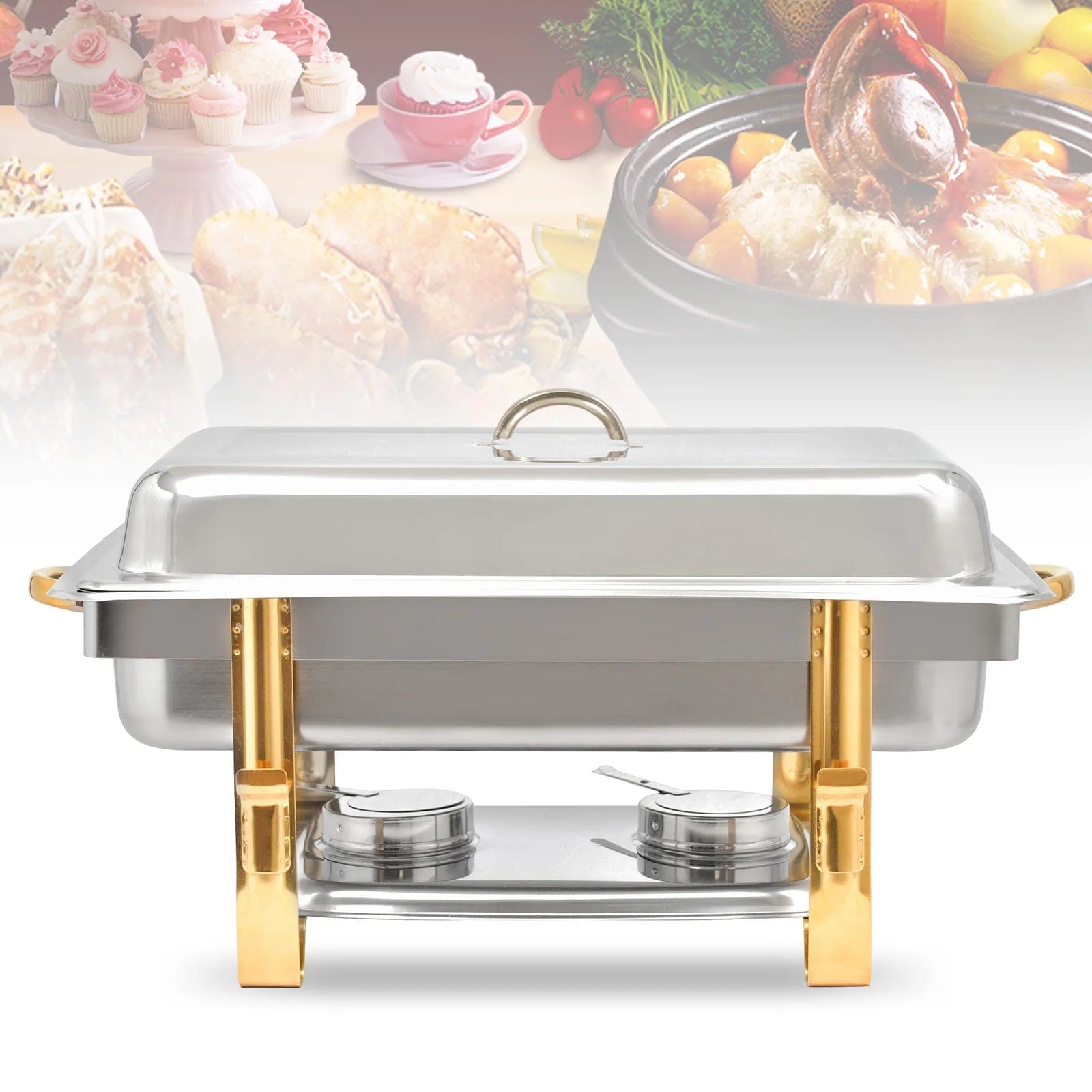 Showlu Fashion Store 9L Stainless Steel Chafer Chafing Dish Sets Buffet Catering Pans Stainless Steel Food Warmer Chafing Dish Heat Tank Food