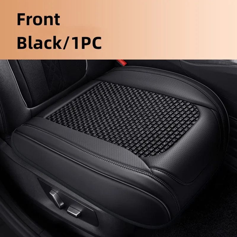 Showlu Fashion Store A-Black 1PC Car Seat Protector Cover Breathable PU Leather Driver Seat Non-slip Cushion Universal Size Luxury Car Interior Seat Mat Decorate