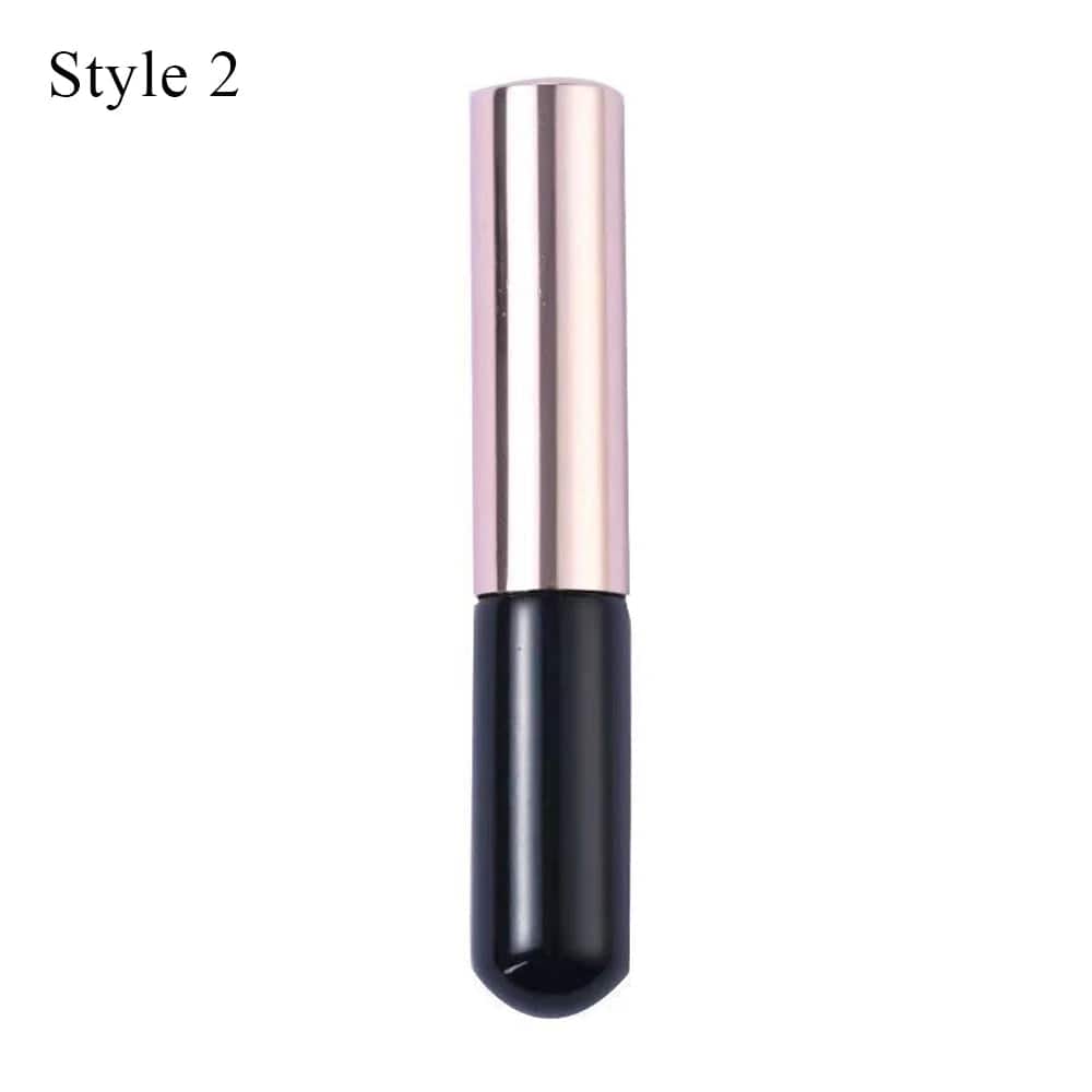  Showlu Fashion Store A black Q Soft Silicone Lip Brush With Dust Proof Cover Round Head Lipstick Applicator Lip Cosmetic Tool Multi-use Eyeshadow Brush