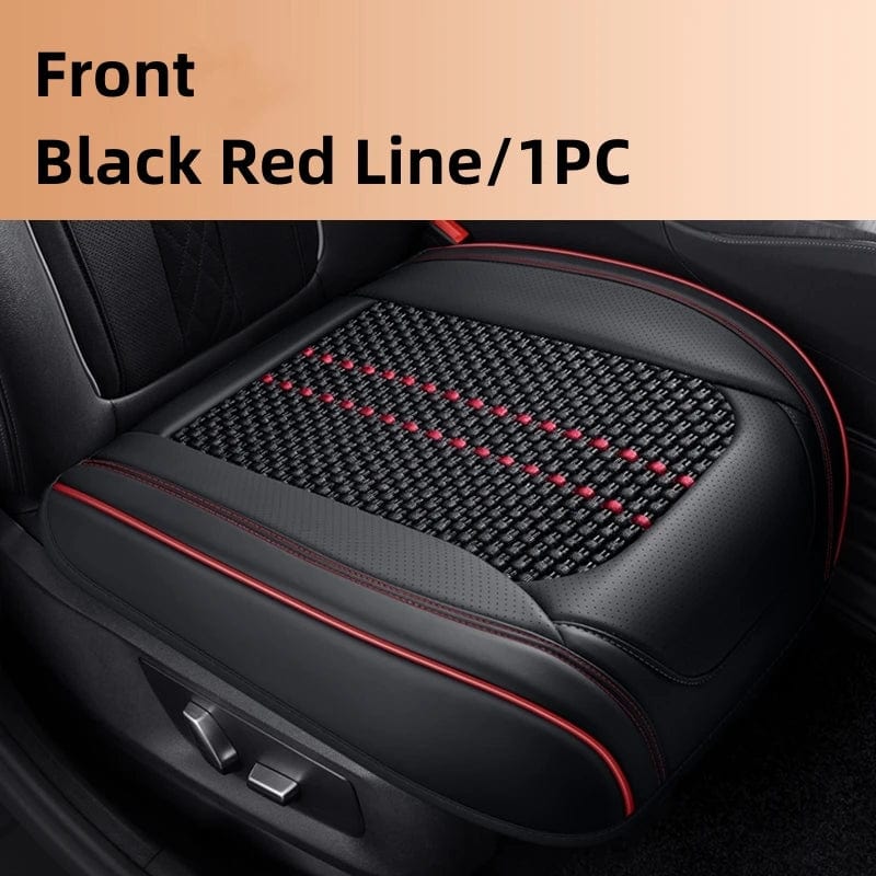 Showlu Fashion Store A-Black Red Line 1PC Car Seat Protector Cover Breathable PU Leather Driver Seat Non-slip Cushion Universal Size Luxury Car Interior Seat Mat Decorate