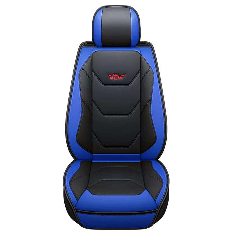  Showlu Fashion Store A-Blue Universal Car Front Seat Covers PU Leather Seats Cover Waterproof Non-slip Seat Cushion Cover Luxury Upgrade for Auto Truck SUV