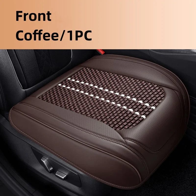 Showlu Fashion Store A-Coffee 1PC Car Seat Protector Cover Breathable PU Leather Driver Seat Non-slip Cushion Universal Size Luxury Car Interior Seat Mat Decorate