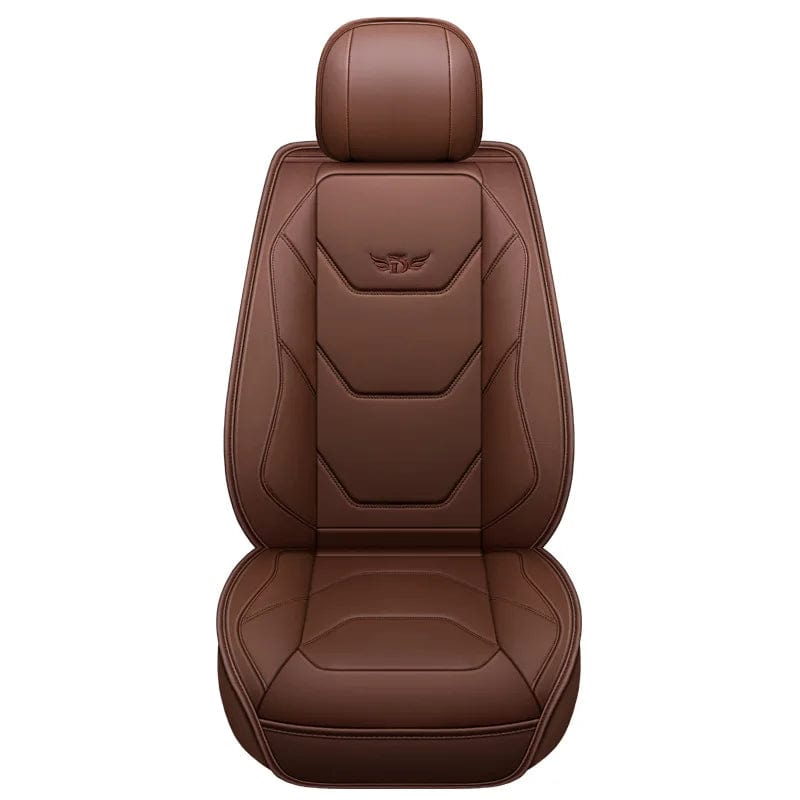  Showlu Fashion Store A-Coffee Universal Car Front Seat Covers PU Leather Seats Cover Waterproof Non-slip Seat Cushion Cover Luxury Upgrade for Auto Truck SUV