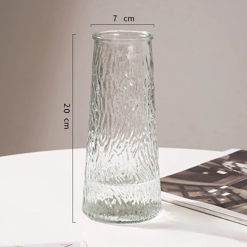  Showlu Fashion Store A Nordic Glass Vase Creative Transparent Aquatic Flowers Minimalist Glass Tabletop Decoration Ceramic Vase Vases for Flower