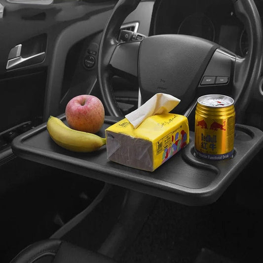  Showlu Fashion Store A Portable Car Steering Wheel Dining Table Holder Double Side Car Laptop Computer Desk Mount Stand Eat Work Drink Food Tray Board