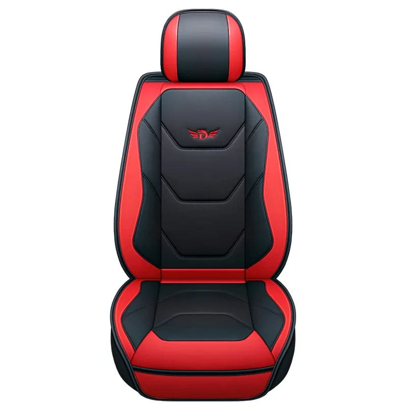  Showlu Fashion Store A-Red Universal Car Front Seat Covers PU Leather Seats Cover Waterproof Non-slip Seat Cushion Cover Luxury Upgrade for Auto Truck SUV