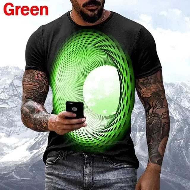  Showlu Fashion Store A17-3 / 5XL New Men's Personalized T-shirt Fashion 3D Sky Print Casual Crew Neck T-shirt