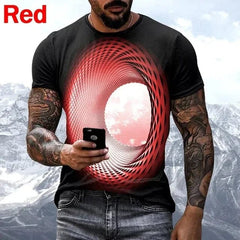  Showlu Fashion Store A17-6 / XXS New Men's Personalized T-shirt Fashion 3D Sky Print Casual Crew Neck T-shirt