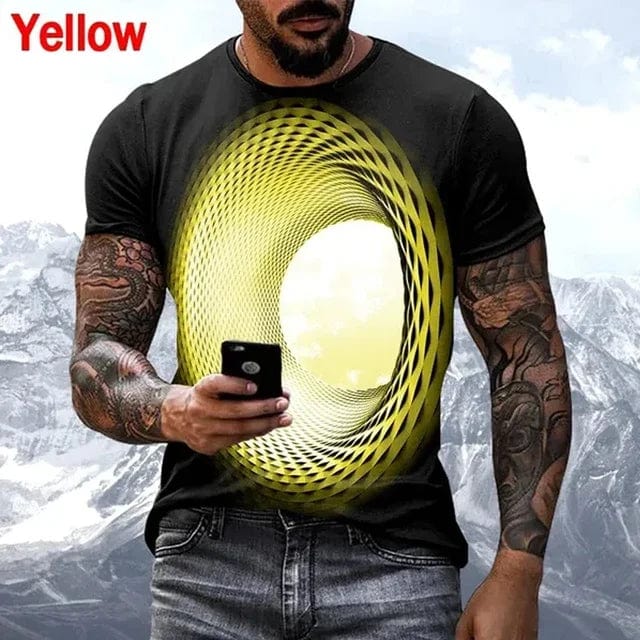  Showlu Fashion Store A17-7 / M New Men's Personalized T-shirt Fashion 3D Sky Print Casual Crew Neck T-shirt