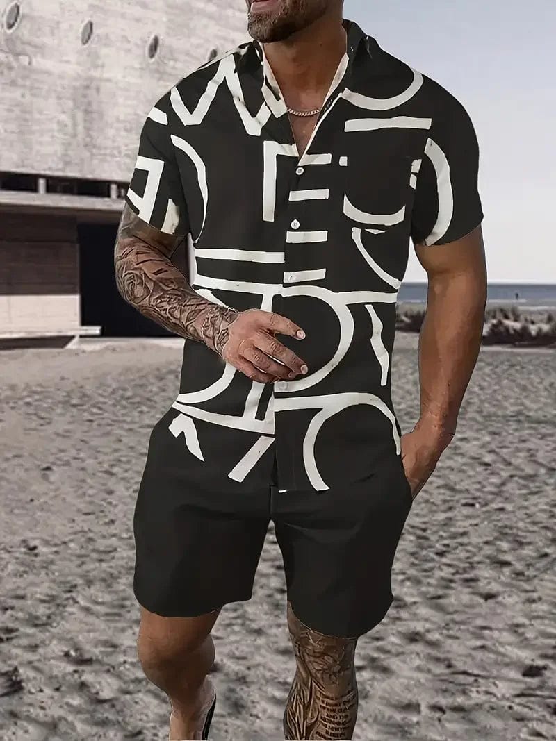  Showlu Fashion Store A19TZF13A2427116 / 3XL Men Shirt Sets 3d Printed Retro Floral Short Sleeve Casual Oversized Beach Shorts Summer Streetwear Hawaiian Suits Clothing