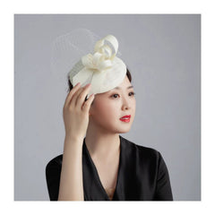  Showlu Fashion Store About 17cm in diameter / Beige White Dinner Party Vintage Wedding Photo Studio Watch Show Top Hat