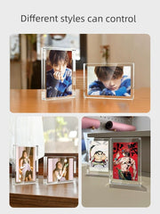 Showlu Fashion Store Acrylic Photo Frame Double-Sided Transparent Display Frame Photo and Pictures Printing Creative Magnetic Photo Frame Crystal Glass Table