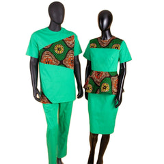 SHOWLU FASHION STORE African Clothes for Couples Women Wear Wedding Party Ankara Match Men 2 Pieces Pants Set African Couples Clothing Women Outfits