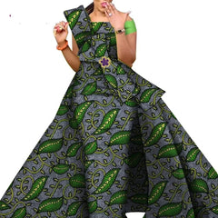 SHOWLU FASHION STORE African Dresses for Women Danshiki Traditional Skirt Fashion 100% Cotton Newest Design  Dresses for Wedding  WY4630