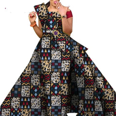 SHOWLU FASHION STORE African Dresses for Women Danshiki Traditional Skirt Fashion 100% Cotton Newest Design  Dresses for Wedding  WY4630