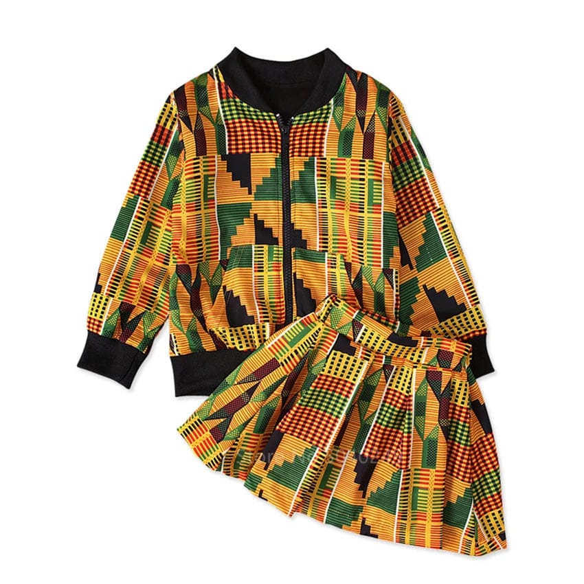 Showlu Fashion Store African Fashion Clothing New Kid Dashiki Print Bazin Full Sleeve Coat Autumn Baby Girl African Dresses for Women Streetwear