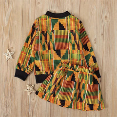 Showlu Fashion Store African Fashion Clothing New Kid Dashiki Print Bazin Full Sleeve Coat Autumn Baby Girl African Dresses for Women Streetwear