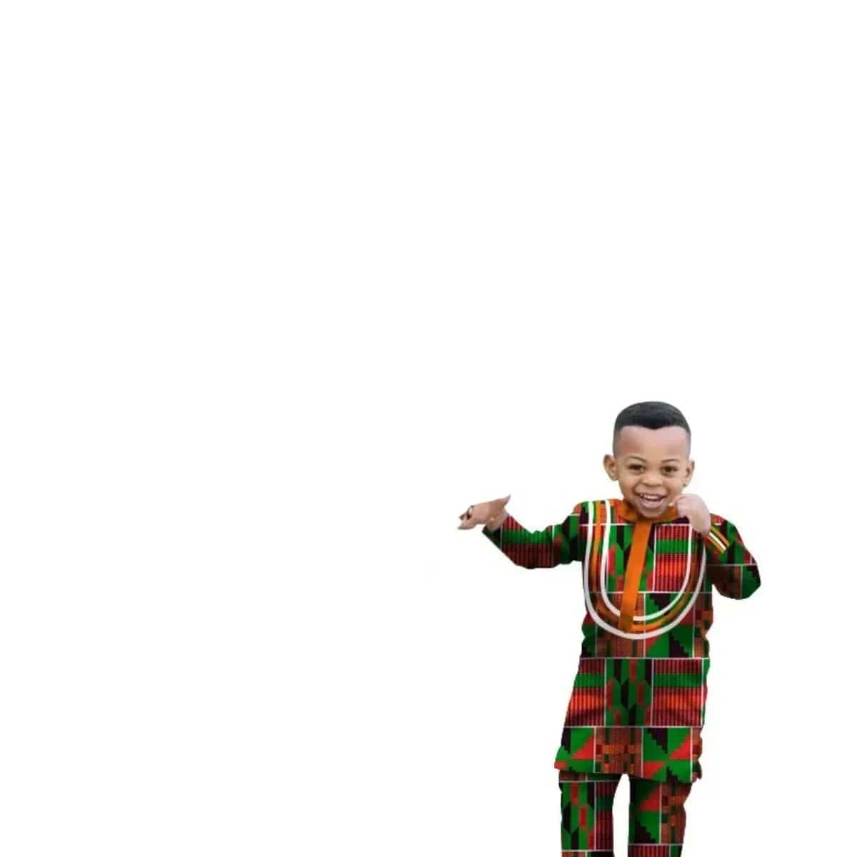 African Dashiki cotton long sleeve outfit set for men and boys, featuring traditional African clothing from SHOWLU FASHION STORE.