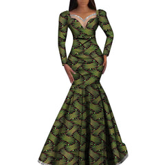 SHOWLU FASHION STORE African Women's dress Nigerian Plus Size Traditional Ankara Ladies Elegant Robe Dashiki Female formal long dresses Party Wedding