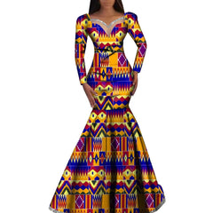 SHOWLU FASHION STORE African Women's dress Nigerian Plus Size Traditional Ankara Ladies Elegant Robe Dashiki Female formal long dresses Party Wedding