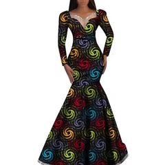 SHOWLU FASHION STORE African Women's dress Nigerian Plus Size Traditional Ankara Ladies Elegant Robe Dashiki Female formal long dresses Party Wedding