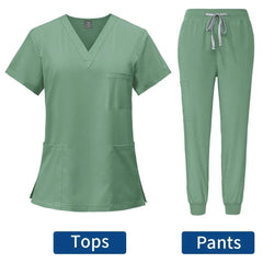 SHOWLU FASHION STORE apple green / XL Slim Fit Medical Scrubs Uniform Women Scrub Sets Nursing Accessories Hospital Surgery Gowns Dental Clinic Beauty Salon Workwear