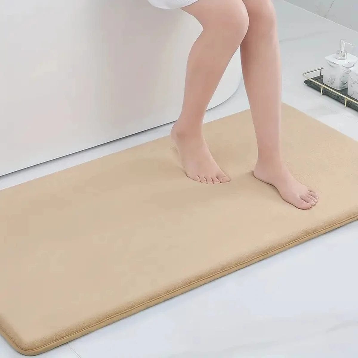 SHOWLU FASHION STORE Apricot / 50cm x 80cm 1pc Big kitchen carpet soft kitchen mat anti slip floor mat water absorbent bathroom mat bedroom mat home decoration