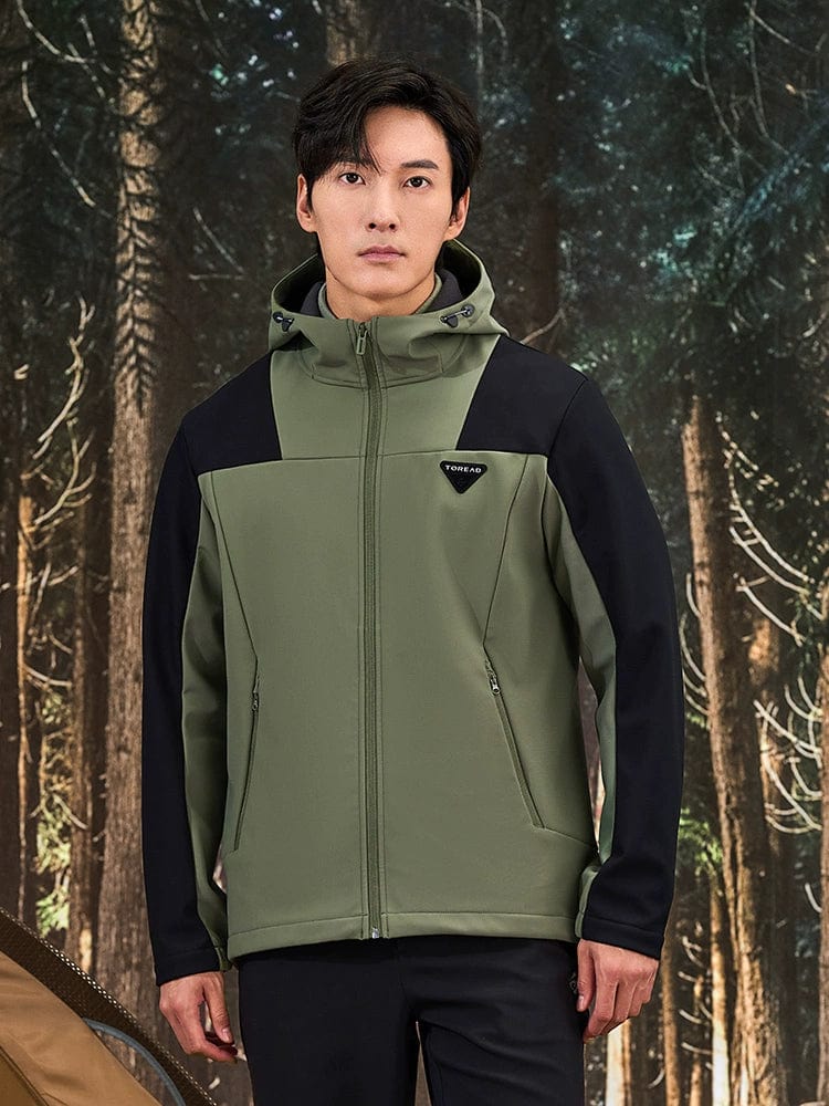 SHOWLU FASHION STORE Army Green \Black / S Pathfinder Soft Shell Jacket Men 23 Autumn and Winter New Outdoor Fleece-lined Mountaineering Clothing Windproof Waterproof Warm Coat