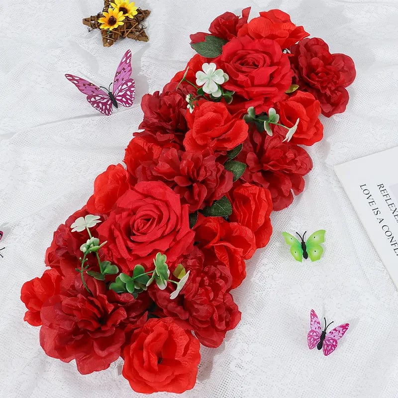 Showlu Fashion Store Artificial Flowers Row Arch DIY Wedding Birthday Party Home rose peony Wall Background Banquet Table Arrangement Decoration