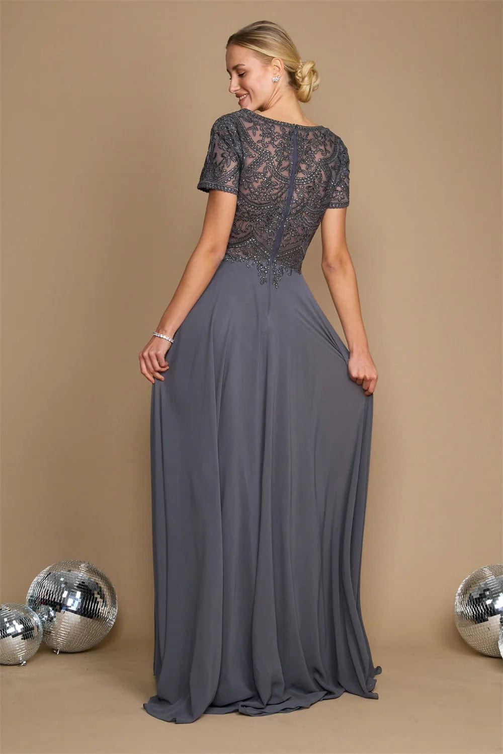  Showlu Fashion Store as  photo 5 / 16W / CHINA Elegant Chiffon Embroidered Long Dress