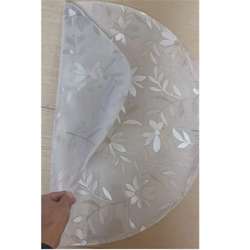  Showlu Fashion Store as shown 1 / diameter 70cm Waterproof Oilproof Round PVC Tablecloth able Cover Glass Soft Cloth Table Cover Home Kitchen Dining Room Placemat 1mm.  (501