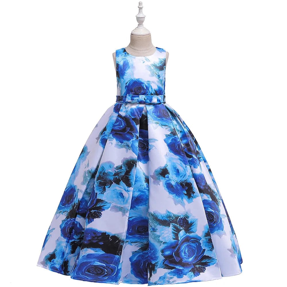 Showlu Fashion Store as the picture / 5 Teens Girls Dresses 5-14 Years old Children Dress Easter Carniva Rose Flower Kids Dress For Girls Vestidos Party Princess Dress