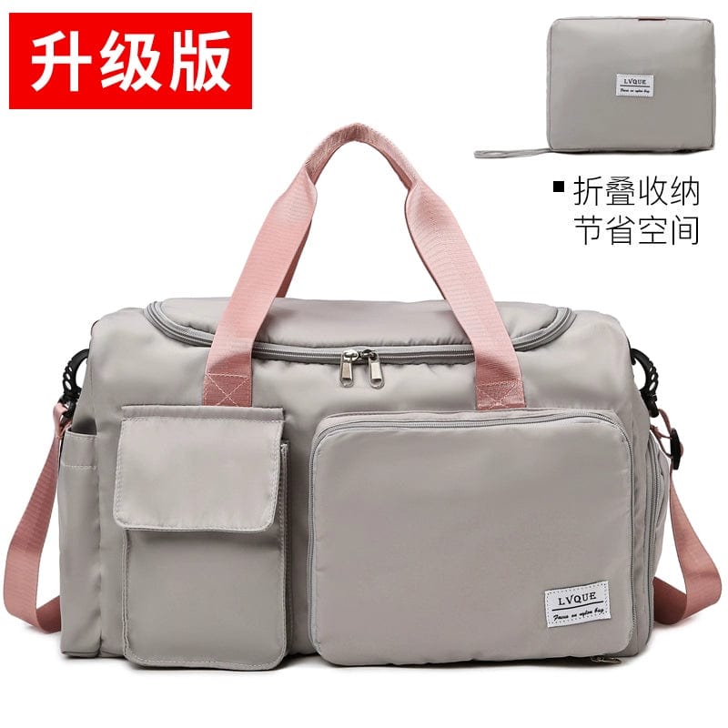 SHOWLU FASHION STORE Ash powder / Big Foldable Fashion One-Shoulder Business Trip Pending Travel Bag