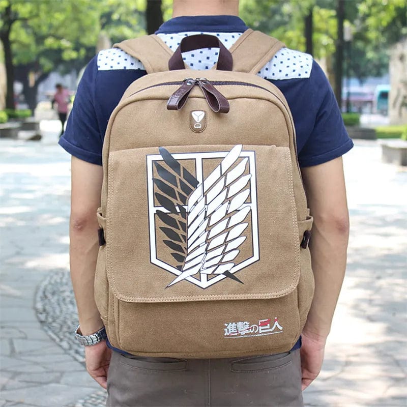 Showlu Fashion Store Attack On Titan Backpacks For Men Anime School Bag For Teenagers Canvas Laptop Back Pack Rucksack Attack Of The Titans Backpack