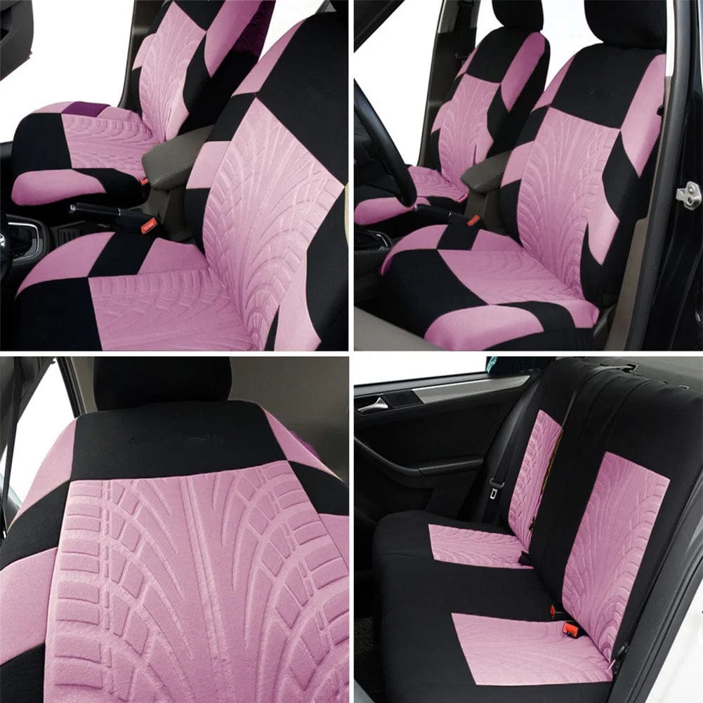 Showlu Fashion Store ATZQOU Embroidery Car Seat Covers Set Polyester Universal Fit Most Cars Truck SUV Van Front Rear Protector