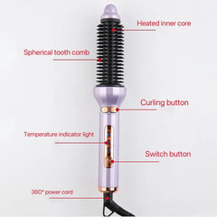 Showlu Fashion Store Automatic Rotating Electric Hair Brushes 2 in 1 Straightening and Curling Ionic Hot Comb Ceramics Fast Heating Anti -scalding