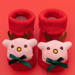 Showlu Fashion Store Autumn-4 / 0-1Years S Christmas Baby Socks Baby Boys Girls Spring Autumn Winter Anti Slip Socks Infant Newborn Soft Cotton Floor Sock Cartoon Shoes