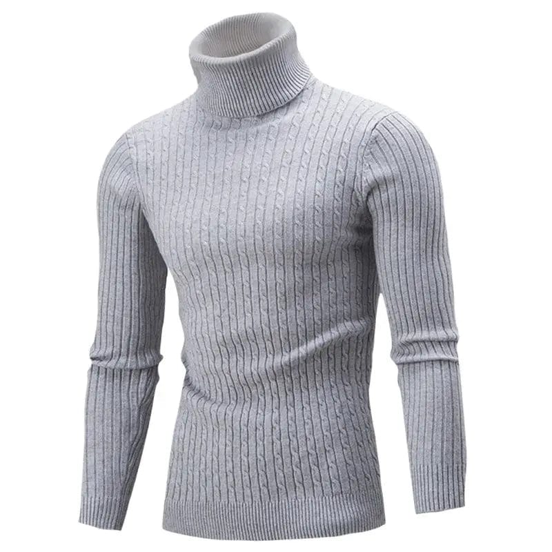 SHOWLU FASHION STORE Autumn Winter Men's Turtleneck Sweater Men's Knitting Pullovers Rollneck Knitted Sweater Warm Men Jumper Slim Fit Casual Sweater