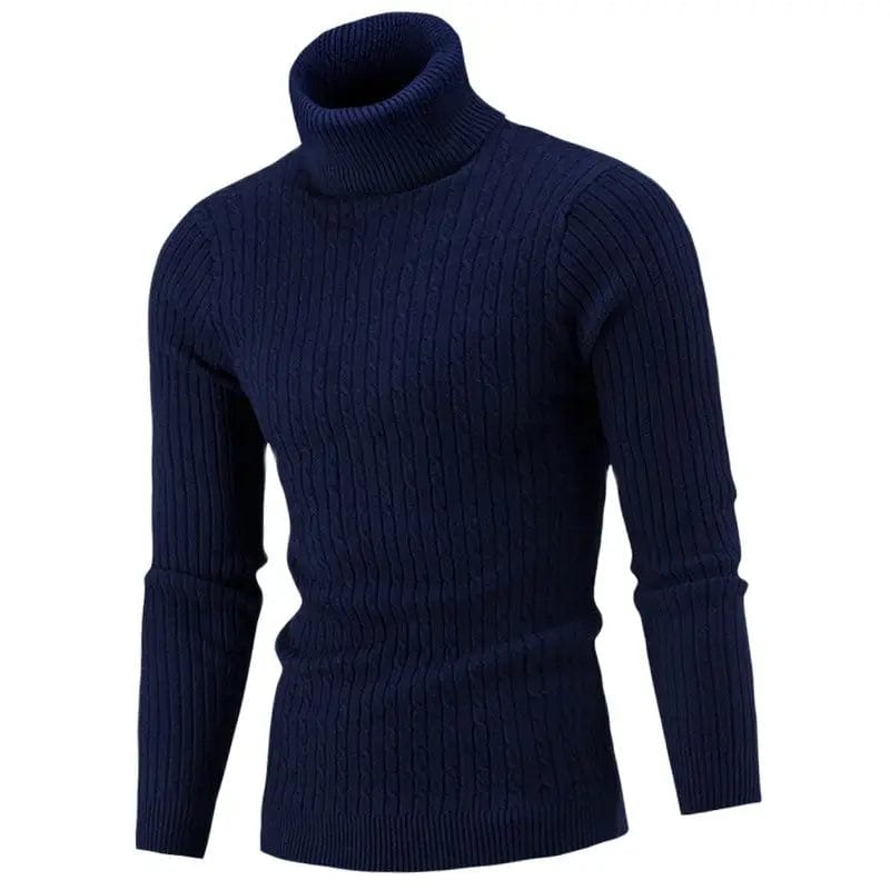 SHOWLU FASHION STORE Autumn Winter Men's Turtleneck Sweater Men's Knitting Pullovers Rollneck Knitted Sweater Warm Men Jumper Slim Fit Casual Sweater