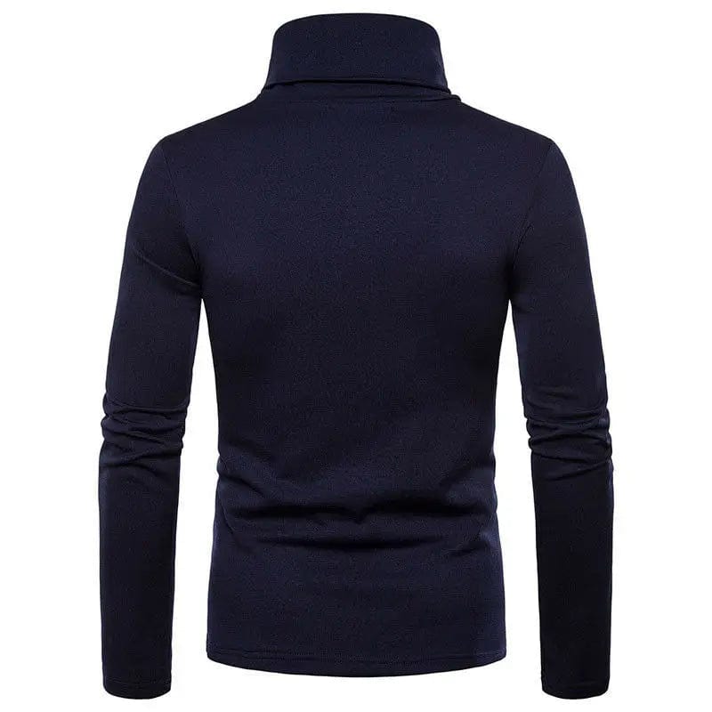 SHOWLU FASHION STORE Autumn Winter Mens Turtleneck Sweaters Casual Thermal Long Sleeve Slim Fit Pullovers Stretch Basic Tops Sweatshirt Jumper TShirt