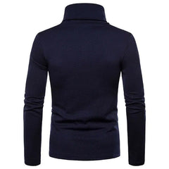 SHOWLU FASHION STORE Autumn Winter Mens Turtleneck Sweaters Casual Thermal Long Sleeve Slim Fit Pullovers Stretch Basic Tops Sweatshirt Jumper TShirt