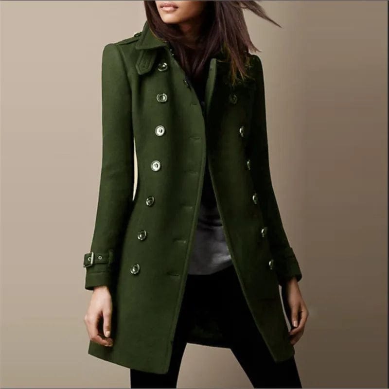 SHOWLU FASHION STORE Autumn Winter Turn-down Neck Woolen Jacket Coat Women Fashion Black Long Sleeve Double Breasted  Loose Wool Coats Streetwear