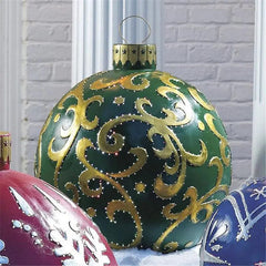 Showlu Fashion Store B / 60cm 60cm Outdoor Christmas Inflatable Decorated Ball PVC Giant Big Large Balls Xmas Tree Decorations Toy Ball Without Light Ornament