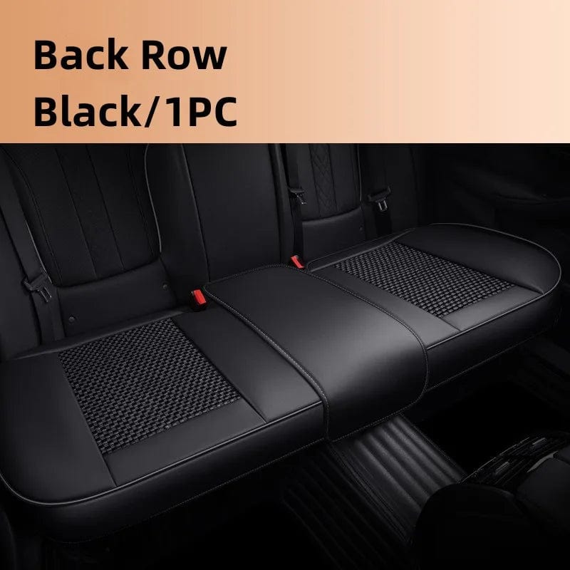 Showlu Fashion Store B-Black 1PC Car Seat Protector Cover Breathable PU Leather Driver Seat Non-slip Cushion Universal Size Luxury Car Interior Seat Mat Decorate