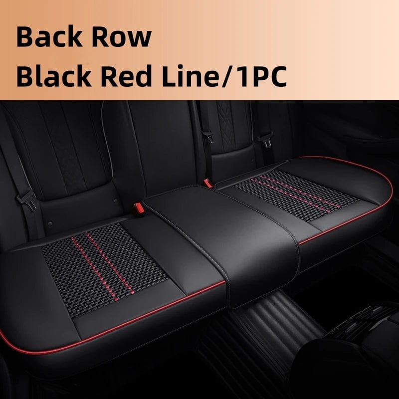 Showlu Fashion Store B-Black Red Line 1PC Car Seat Protector Cover Breathable PU Leather Driver Seat Non-slip Cushion Universal Size Luxury Car Interior Seat Mat Decorate