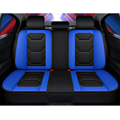  Showlu Fashion Store B-Blue Universal Car Front Seat Covers PU Leather Seats Cover Waterproof Non-slip Seat Cushion Cover Luxury Upgrade for Auto Truck SUV